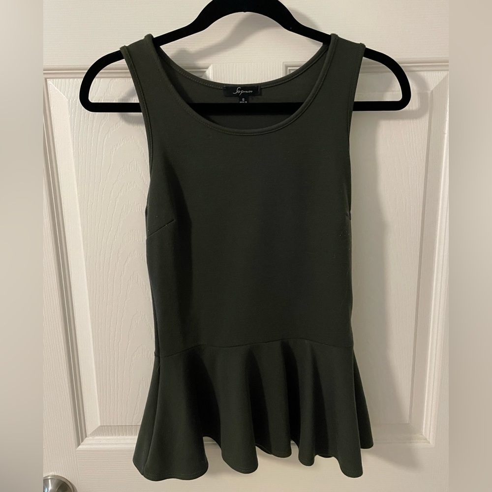 Green peplum top
